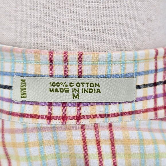 Orvis Rainbow Check Button Down Long Sleeve Shirt Size M - Picture 6 of 7